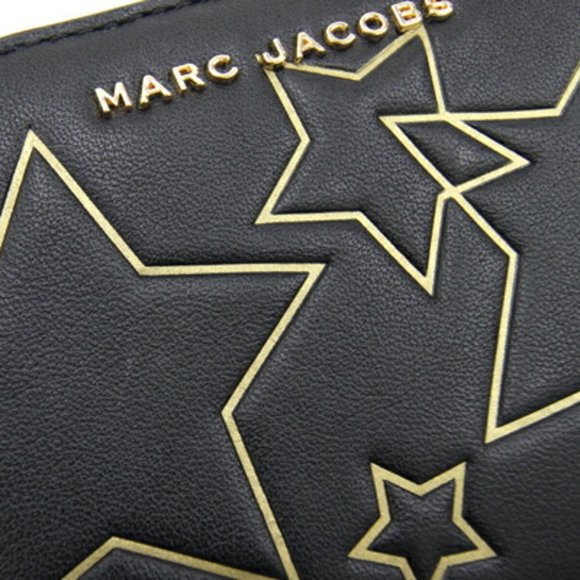MARC JACOBS Bifold Wallet Star Compact M0013327-001 Black Leather Ladies - Picture 5 of 6
